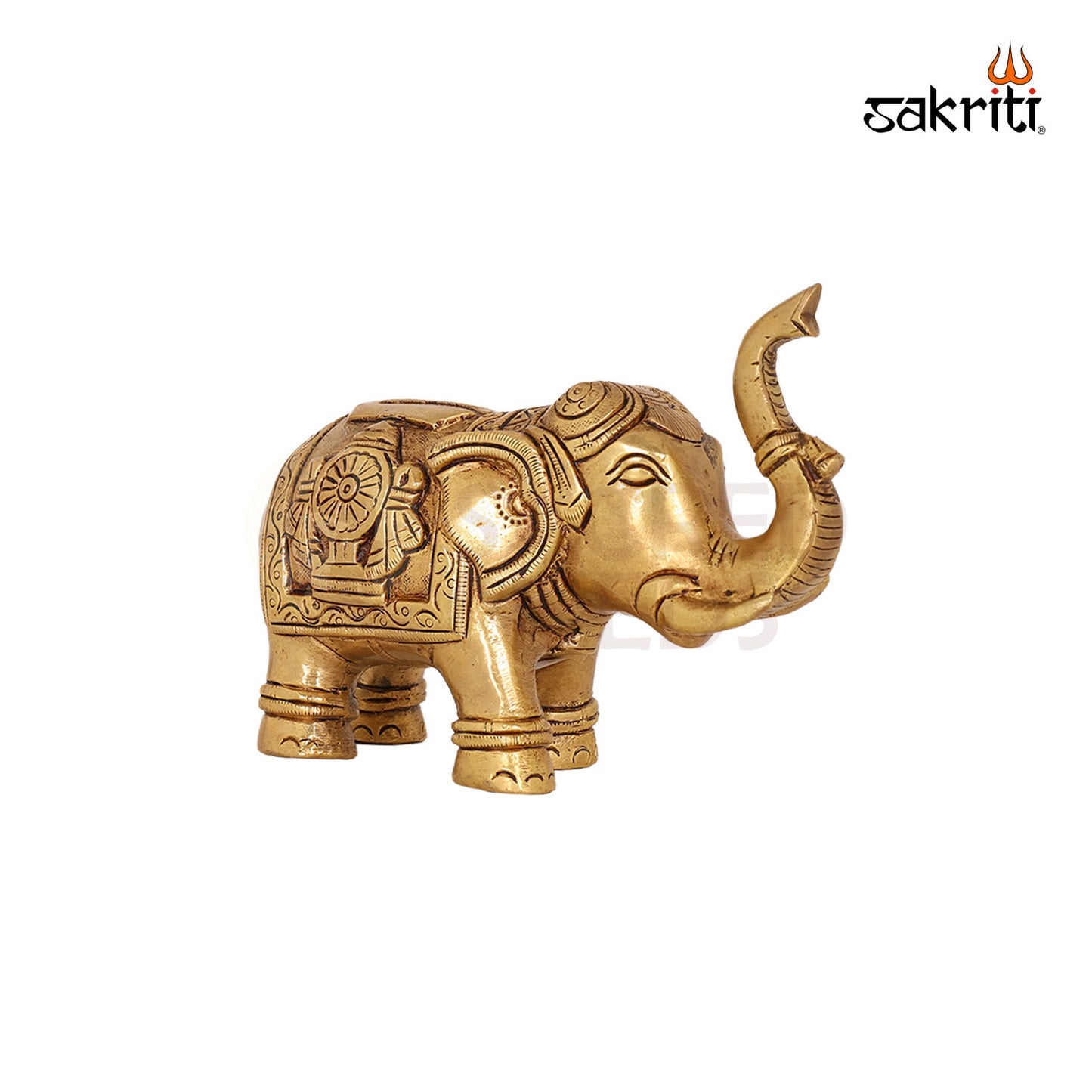 Brass Elephant Idol – 4.6 Inch Symbol of Wisdom and Prosperity