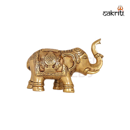 Brass Elephant Idol – 4.6 Inch Symbol of Wisdom and Prosperity