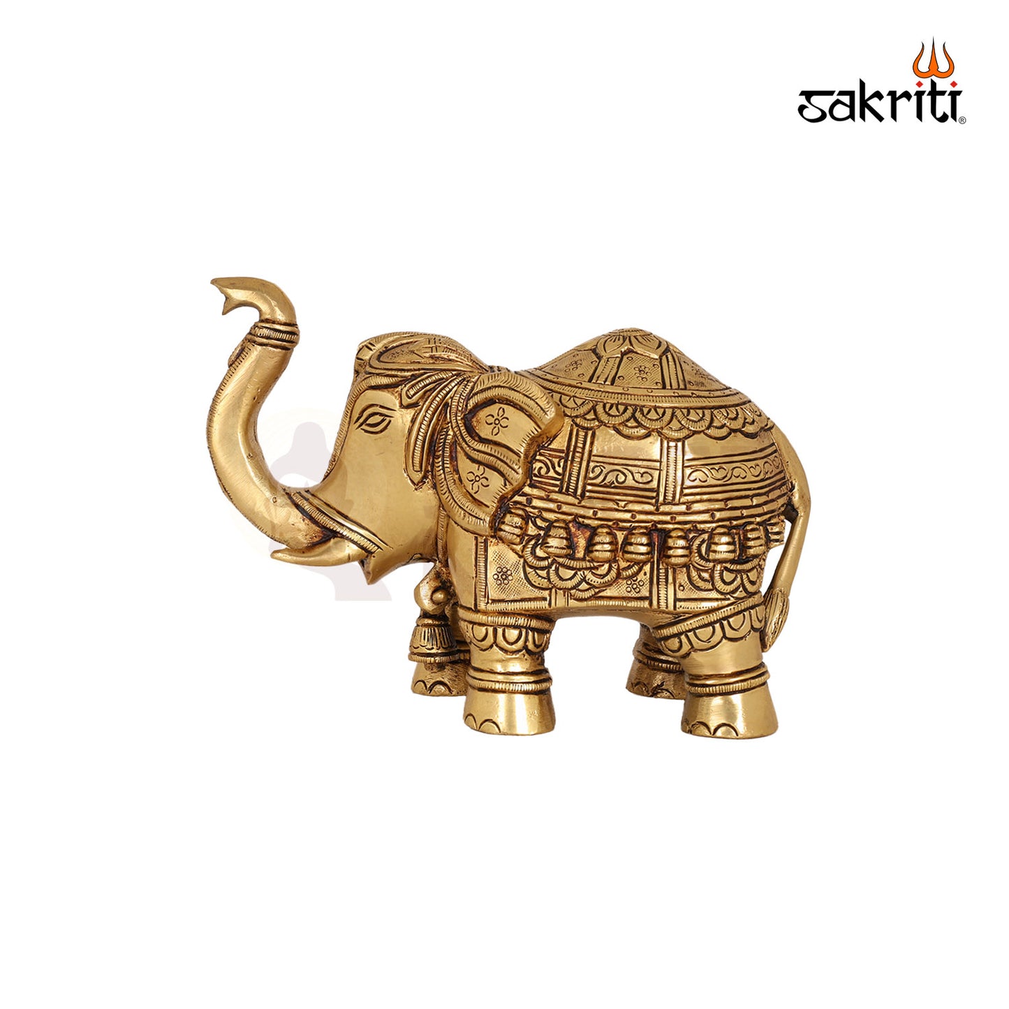 Brass Elephant Figurine – 5.2 Inch Majestic Sculpture for Good Luck