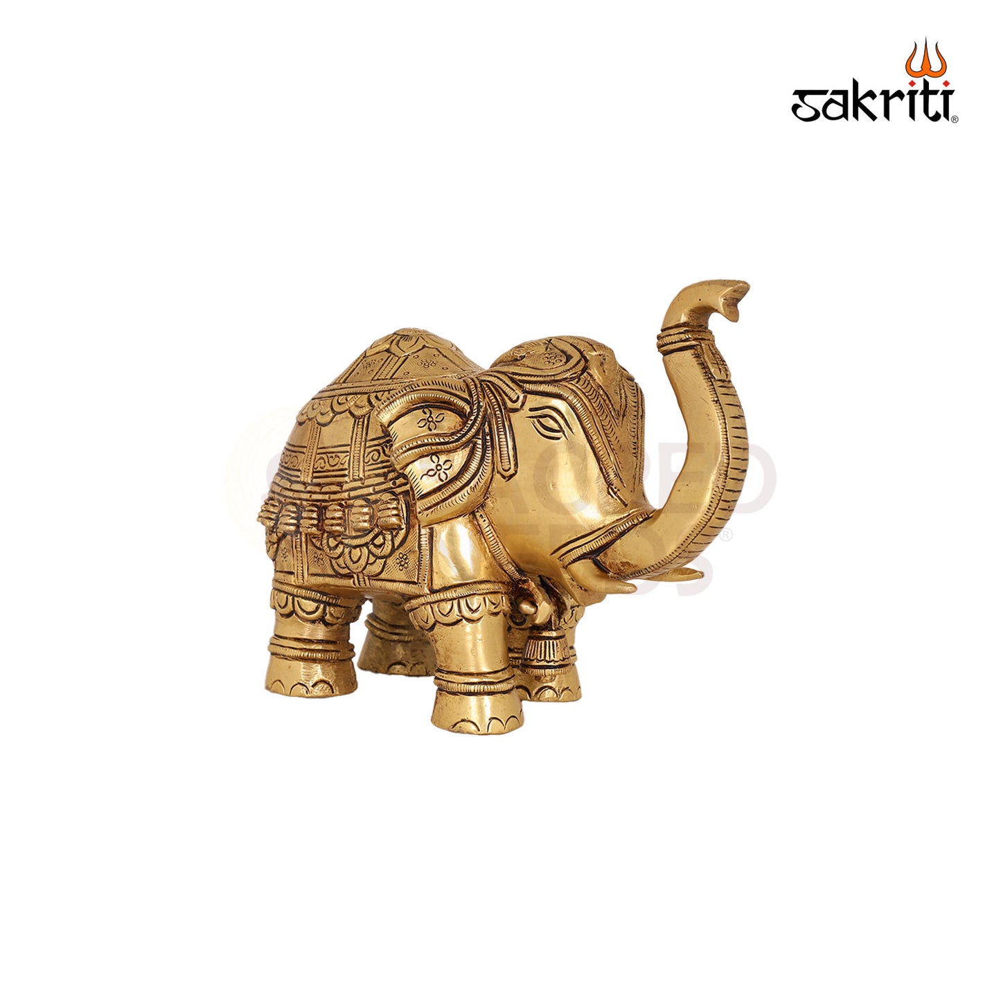 Brass Elephant Figurine – 5.2 Inch Majestic Sculpture for Good Luck