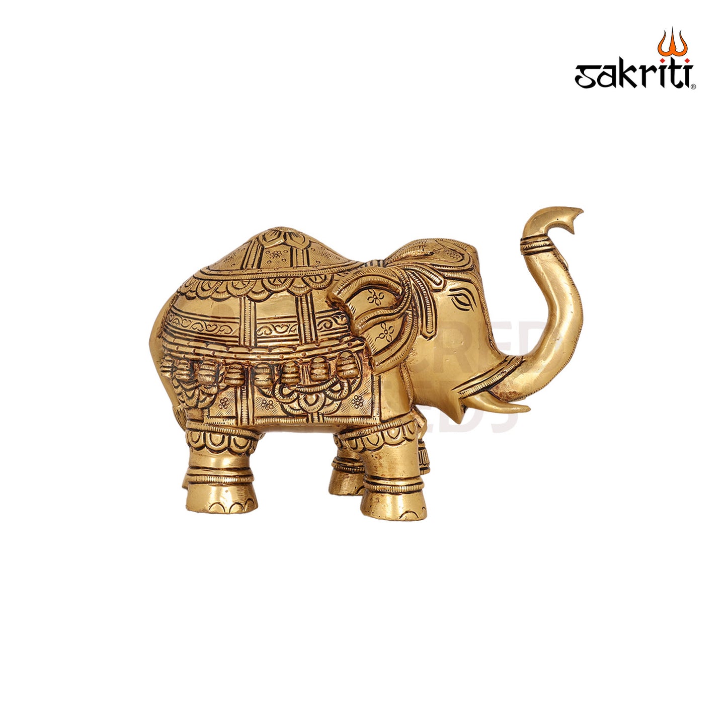 Brass Elephant Figurine – 5.2 Inch Majestic Sculpture for Good Luck