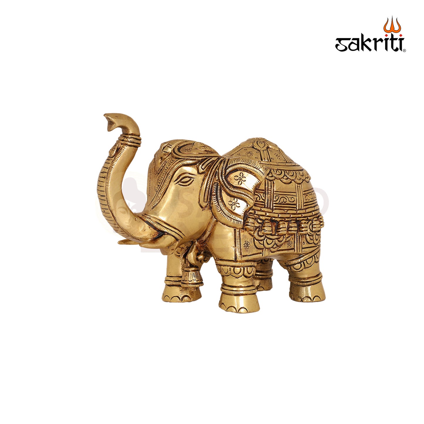 Brass Elephant Figurine – 5.2 Inch Majestic Sculpture for Good Luck