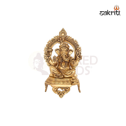 BRASS CHAIR GANESHA WITH ARCH