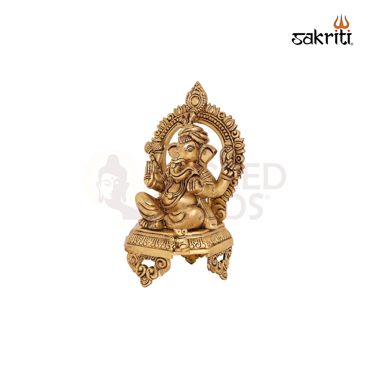 BRASS CHAIR GANESHA WITH ARCH