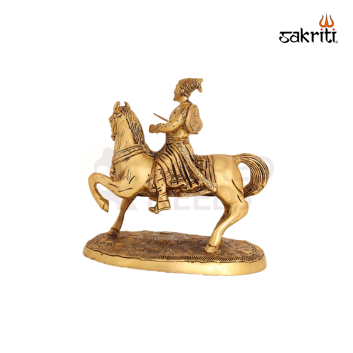 BRASS SIVAJI WITH HORSE