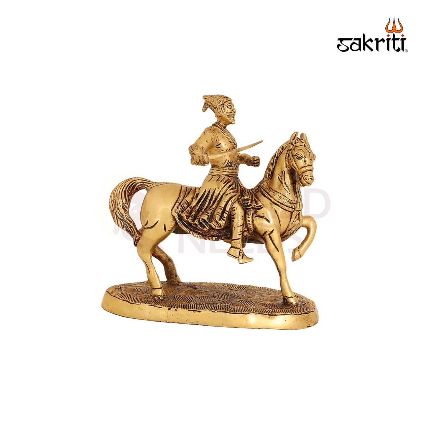 BRASS SIVAJI WITH HORSE