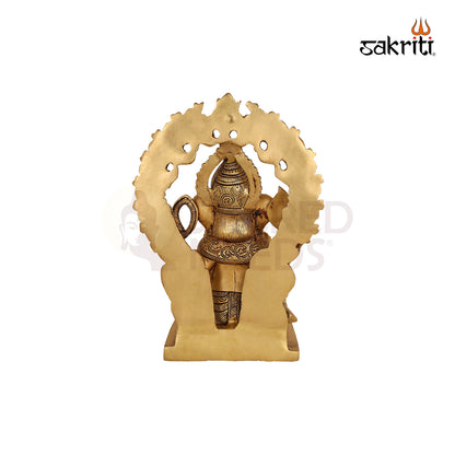 Brass Ganesha with Arch – 12 Inch Vinayaka Idol in Ornamental Frame