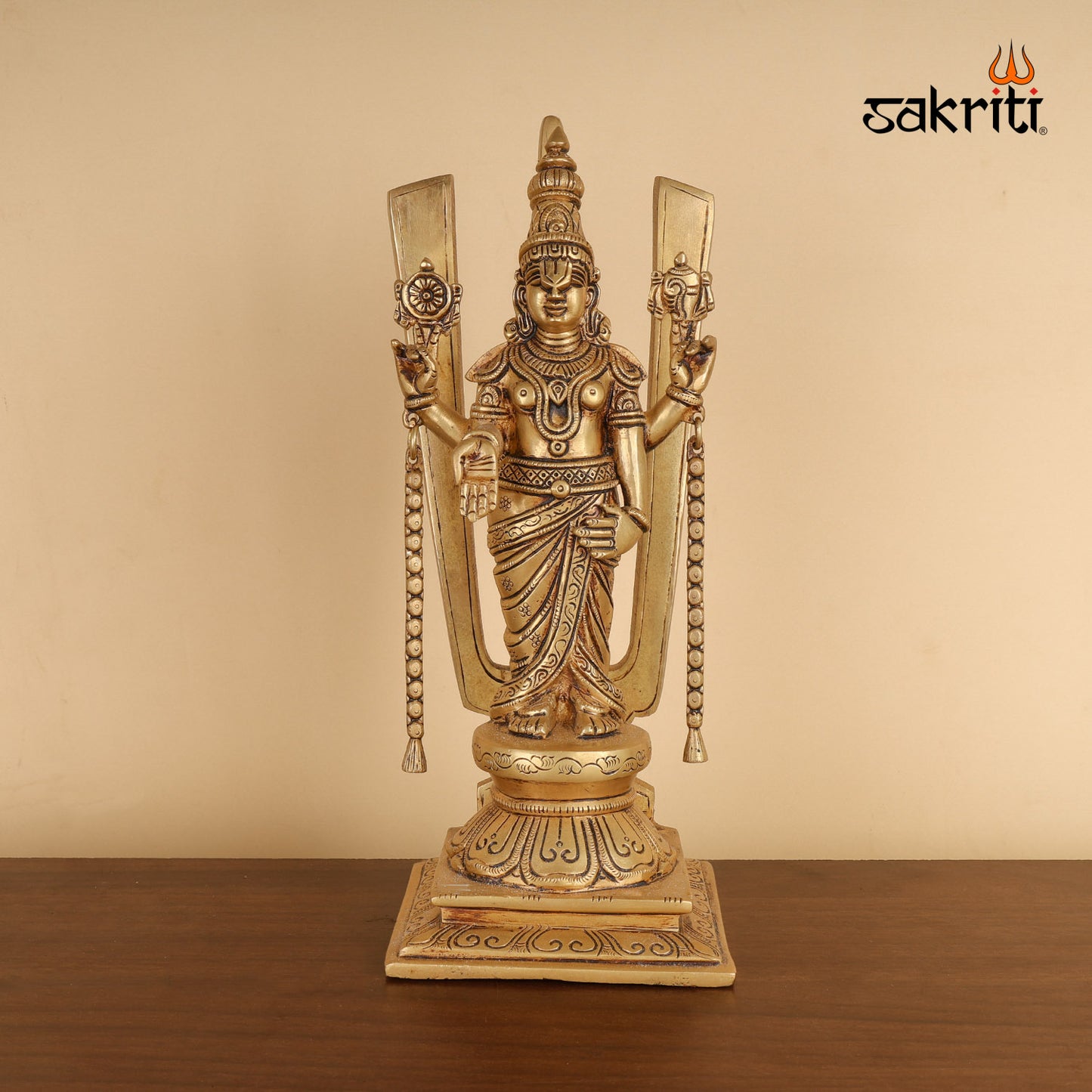 Pure Brass,Shankh Chakranamam Balaji,Perumal,Statue,Pooja Room, Home 
Decore,Gift..