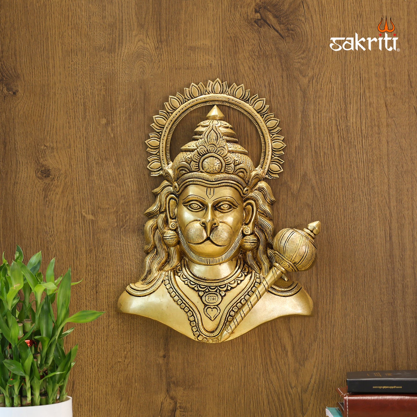 BRASS HANUMAN WALL MOUNTED PLATE