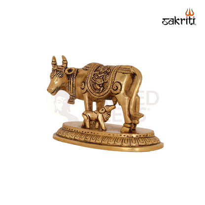 BRASS COW & CALF WITH BASE