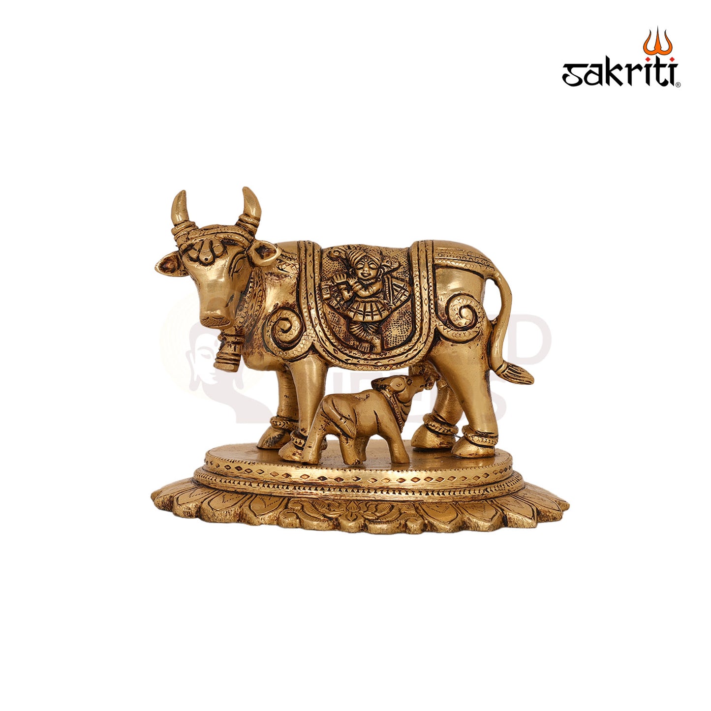 BRASS COW & CALF WITH BASE