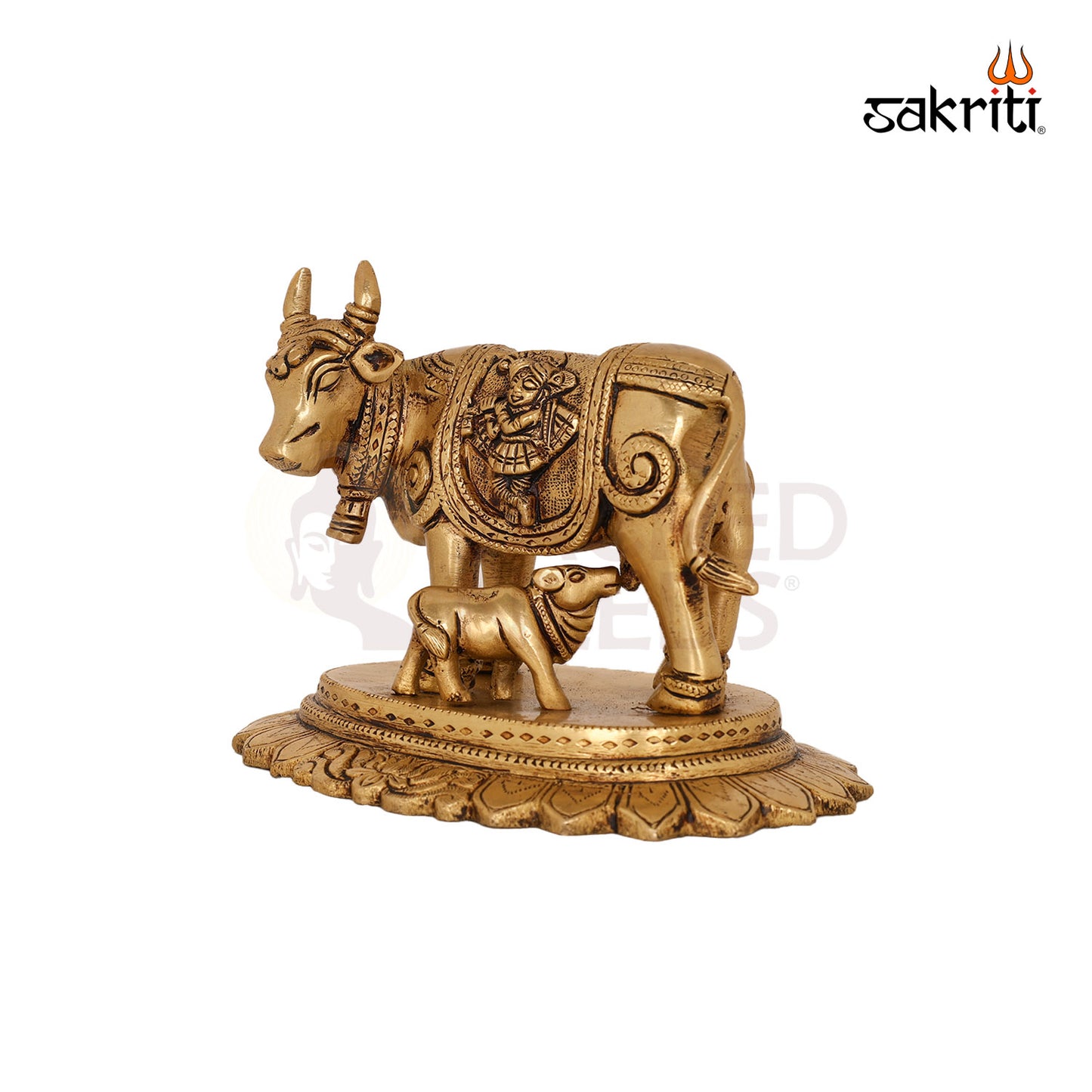 BRASS COW & CALF WITH BASE