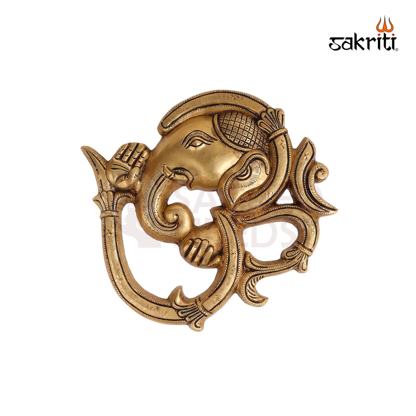 BRASS OM GANESH WALL MOUNTED PLATE