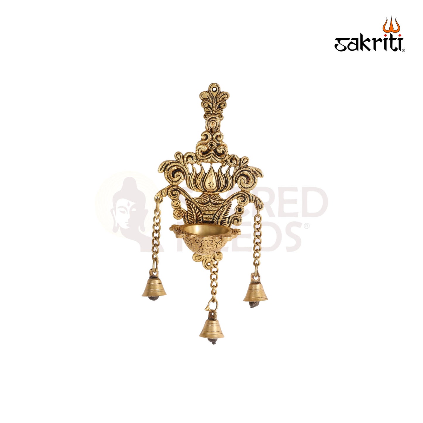 BRASS WALL MOUNTED DEEPAM WITH BELL