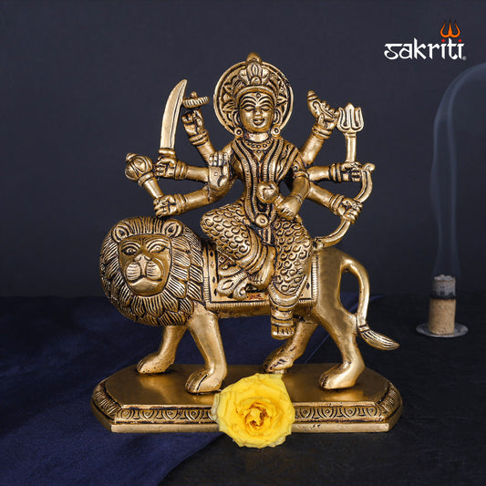 Pure Brass,Durga,Devi,Amman,Statue,Temple,Pooja Room,Home Decor,Gift