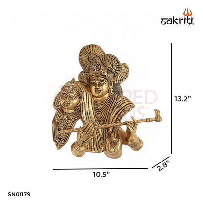 BRASS RADHA KRISHNA WALL MOUNTED