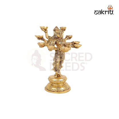 Brass Kaali Mata Idol – 9.2 Inch Fierce Goddess Statue for Navratri or Temple