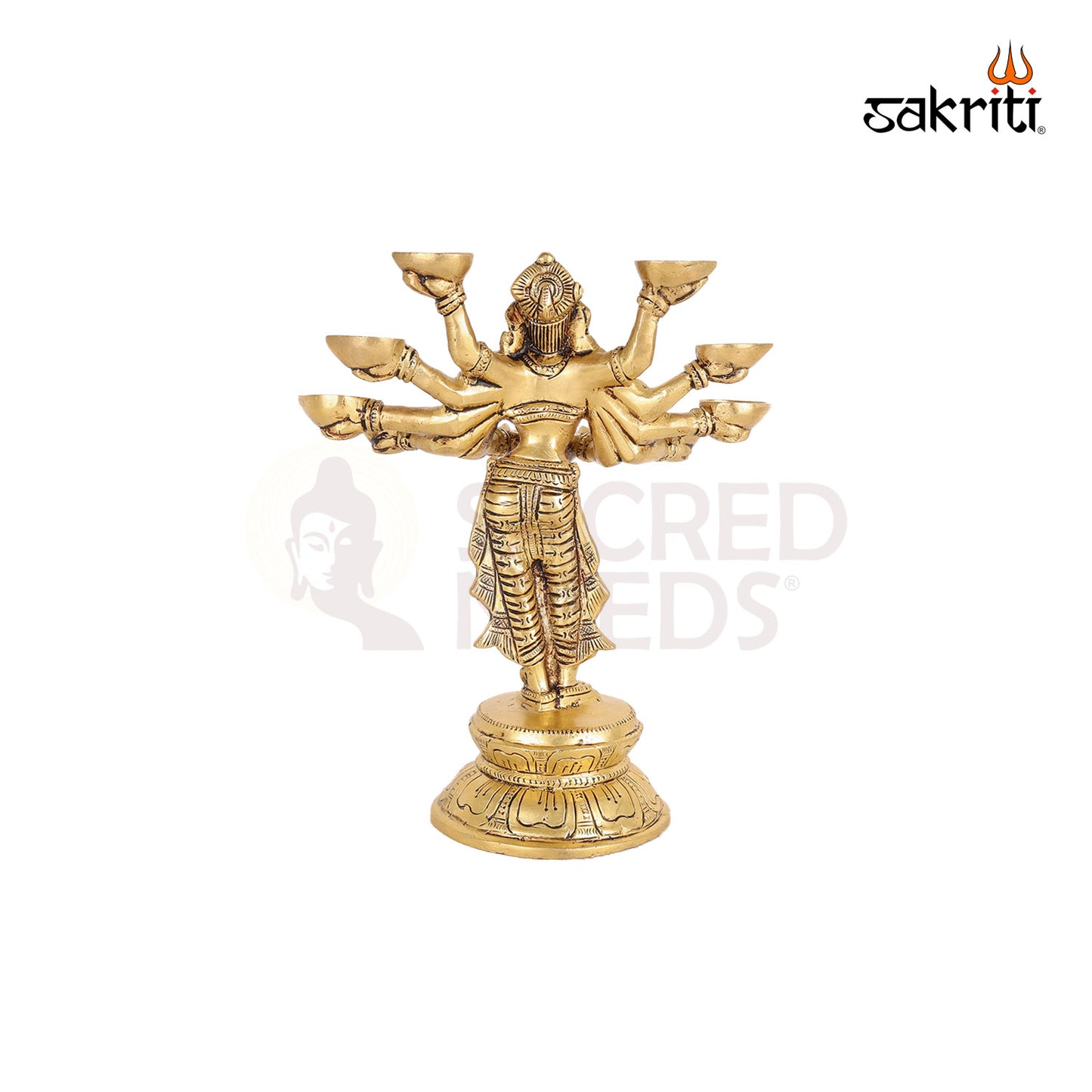 Brass Kaali Mata Idol – 9.2 Inch Fierce Goddess Statue for Navratri or Temple