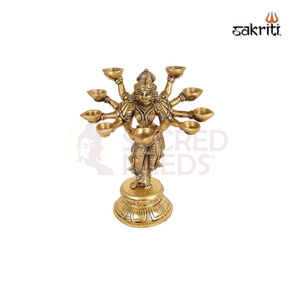Brass Kaali Mata Idol – 9.2 Inch Fierce Goddess Statue for Navratri or Temple