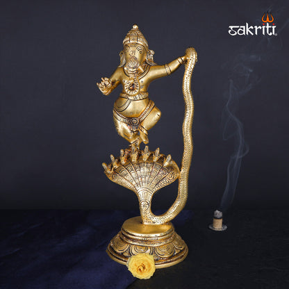 BRASS DANCING NAAG GANESHA