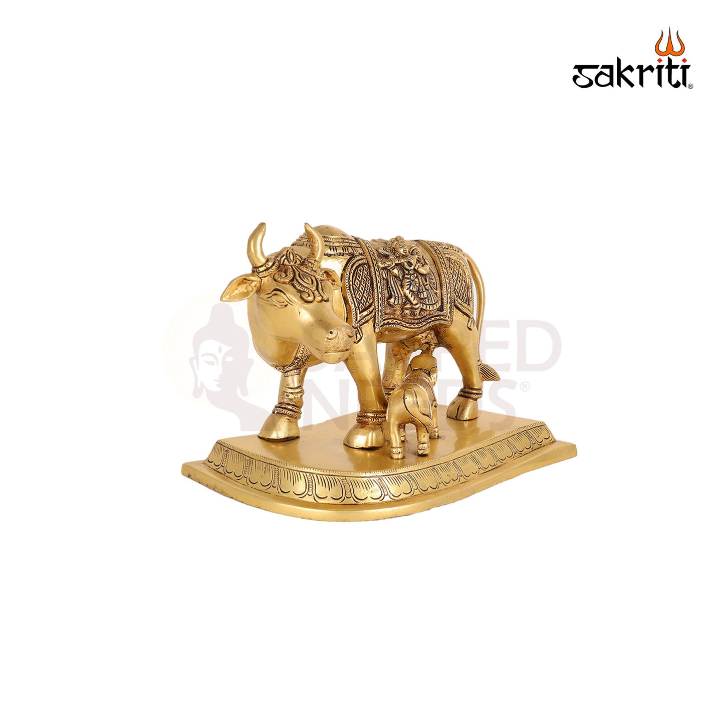 BRASS COW AND CALF  WITH BASE