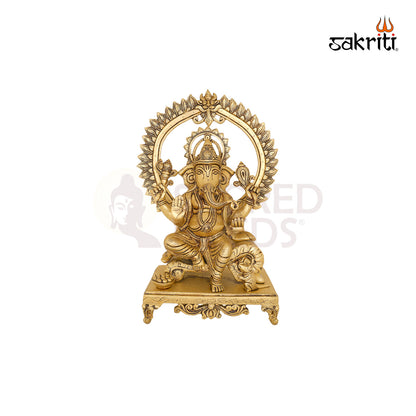 BRASS GANESH WITH ARCH