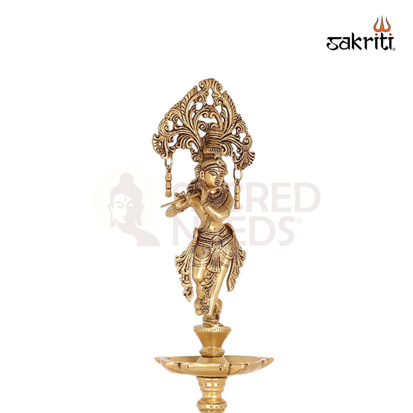 BRASS ANTIQUE KRISHNA VILAKKU