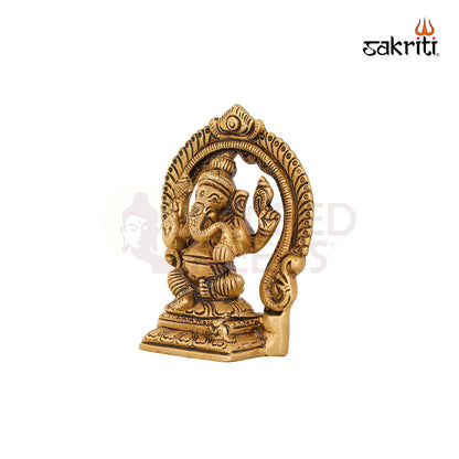 BRASS GANESHA WITH ARCH