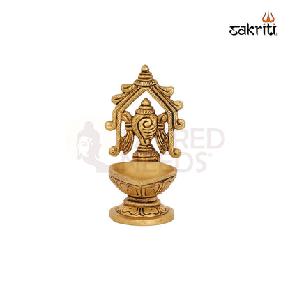 BRASS SHANKH CHAKARA DEEPAM