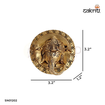 BRASS GANESHA HEAD WALL MOUNTED