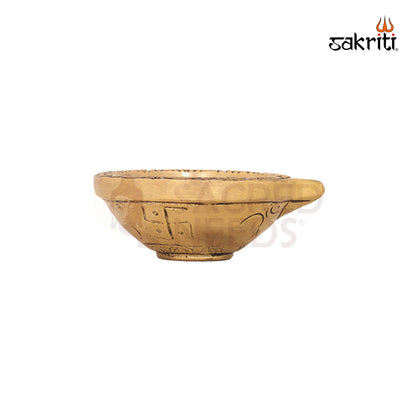 Brass Swasti Deepam – 1.2 Inch Small Traditional Oil Lamp with Swastik Motif