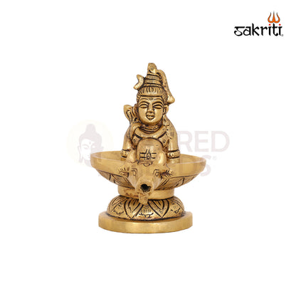 BRASS SHIVALINGA WITH SHIVAN