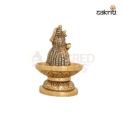 BRASS SHIVALINGA WITH SHIVAN