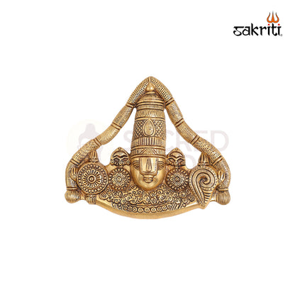 BRASS SHANKH CHAKARA BALAJI HEAD WITH ARCH