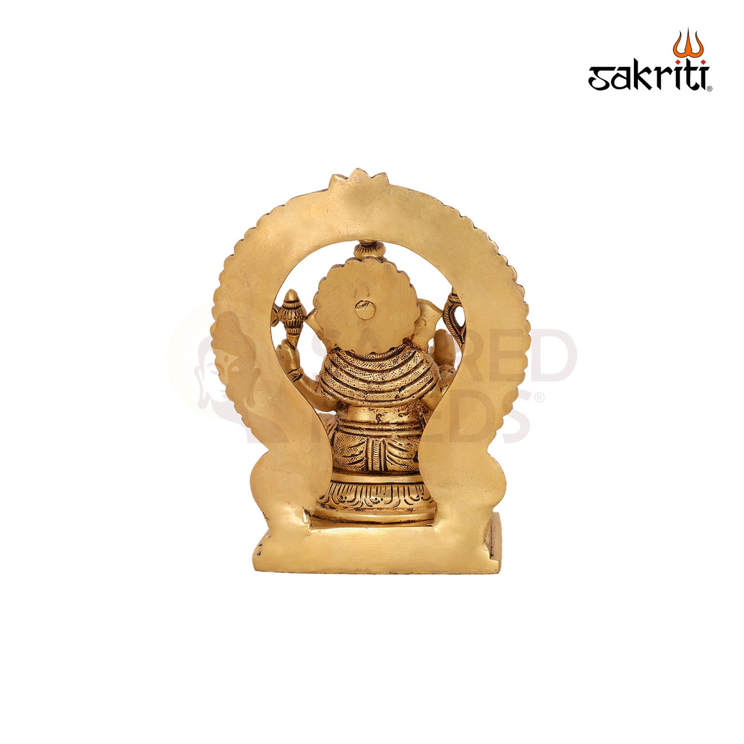 Brass Ganesha with Arch – 6.8 Inch Small Ganesha Idol with Ornamental Arch