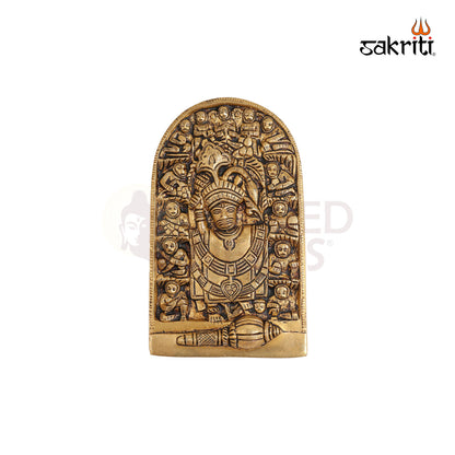 BRASS HANUMAN WALL MOUNTED WITH PLATE