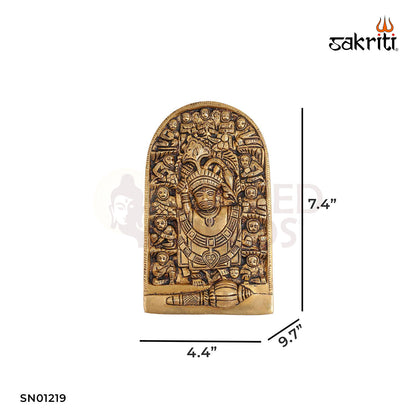 BRASS HANUMAN WALL MOUNTED WITH PLATE