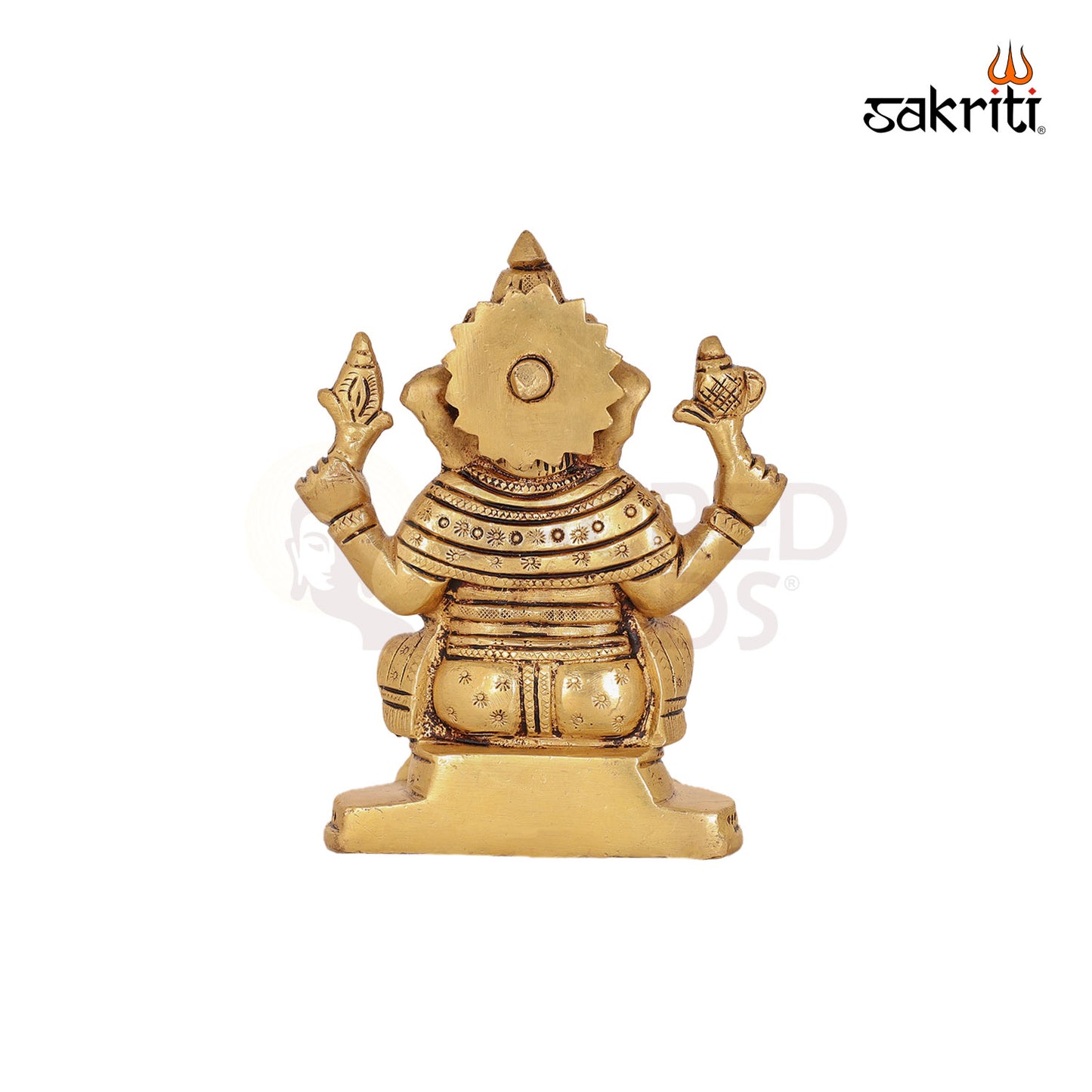 Ganesha with Flower Base – 5 Inch Vinayaka Idol on Ornamental Floral Base