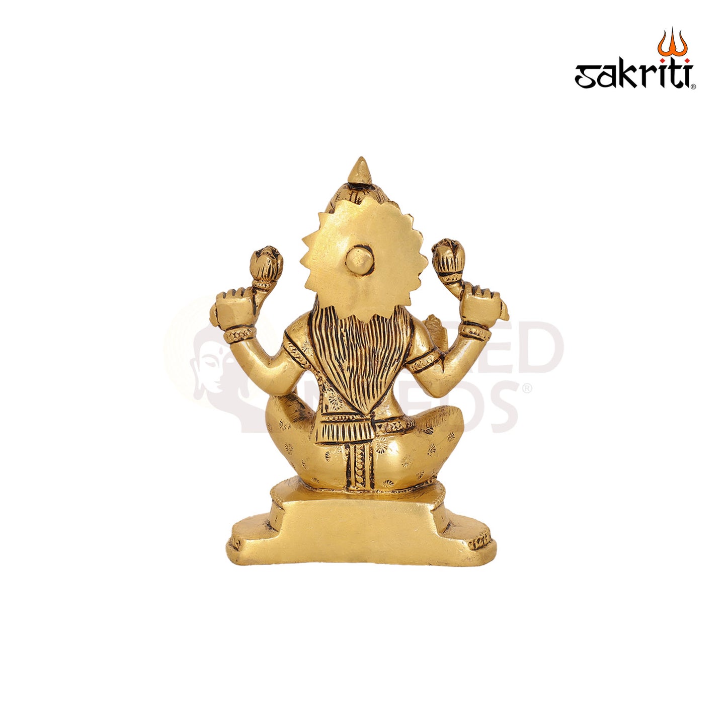 BRASS LAKSHMI WITH FLOWER BASE