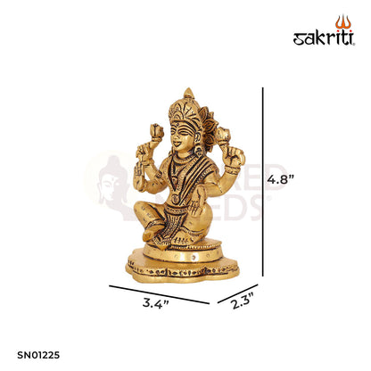 BRASS LAKSHMI WITH FLOWER BASE