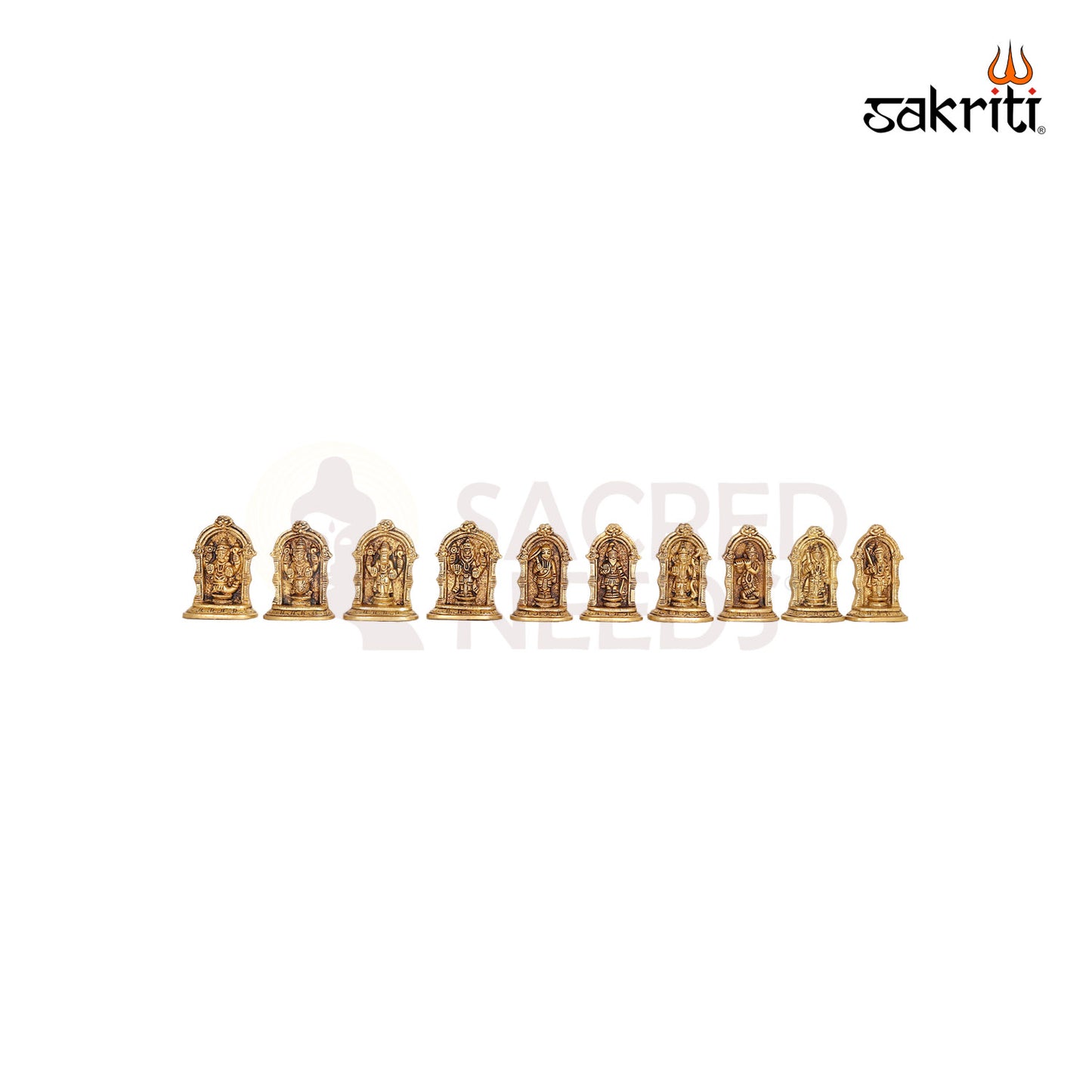 Brass Dasavatharam Set – 3.1 Inch Ten Avatar Miniature Set of Lord Vishnu