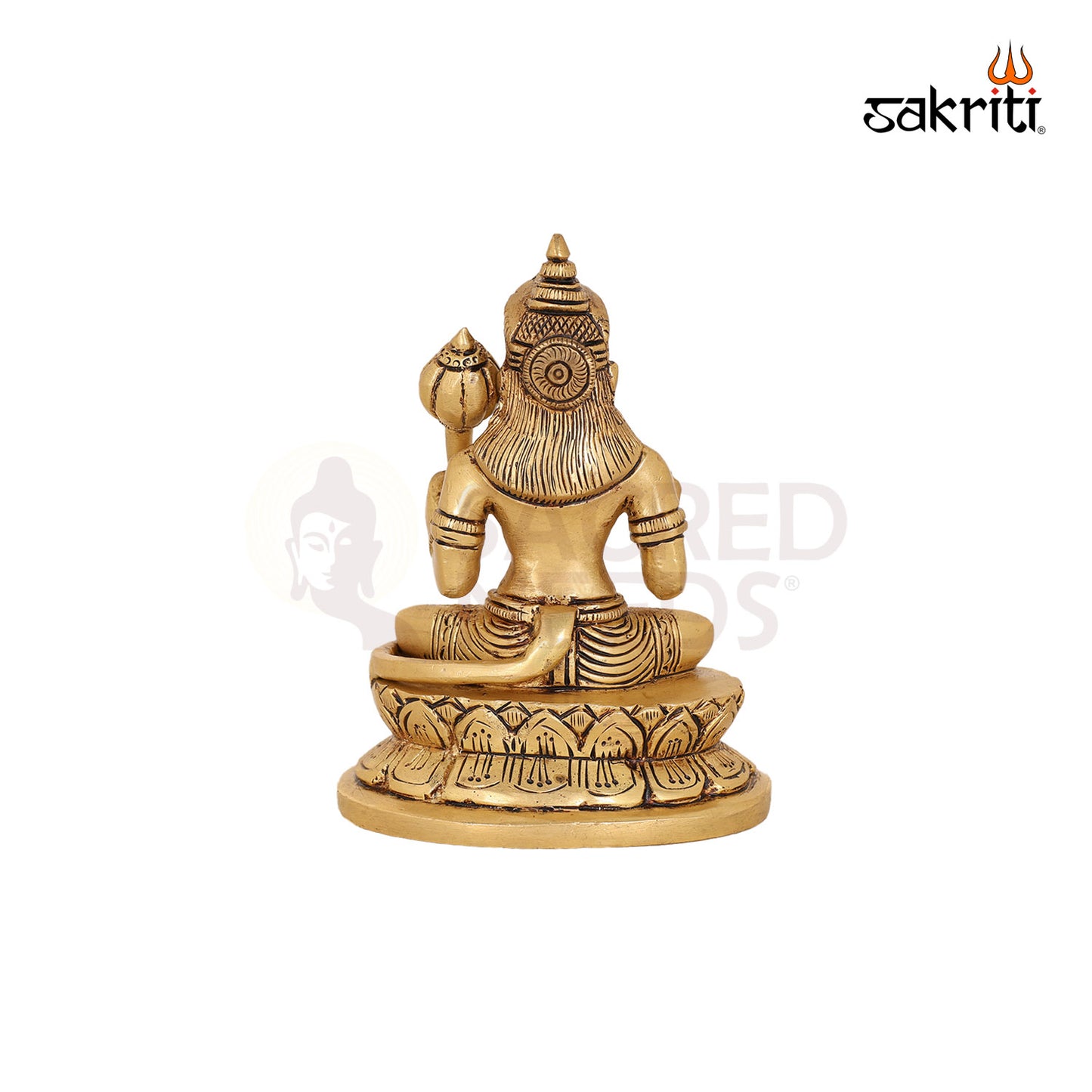 Brass Hanuman with Gada – 5 Inch Strength-Deity Holding Mace Idol