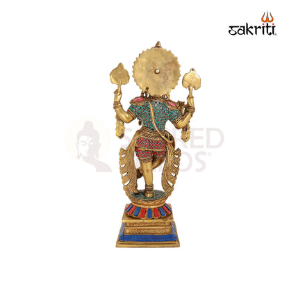 Brass Standing Krishna – 18.5 Inch Lord Krishna Idol for Mandir or Living Room