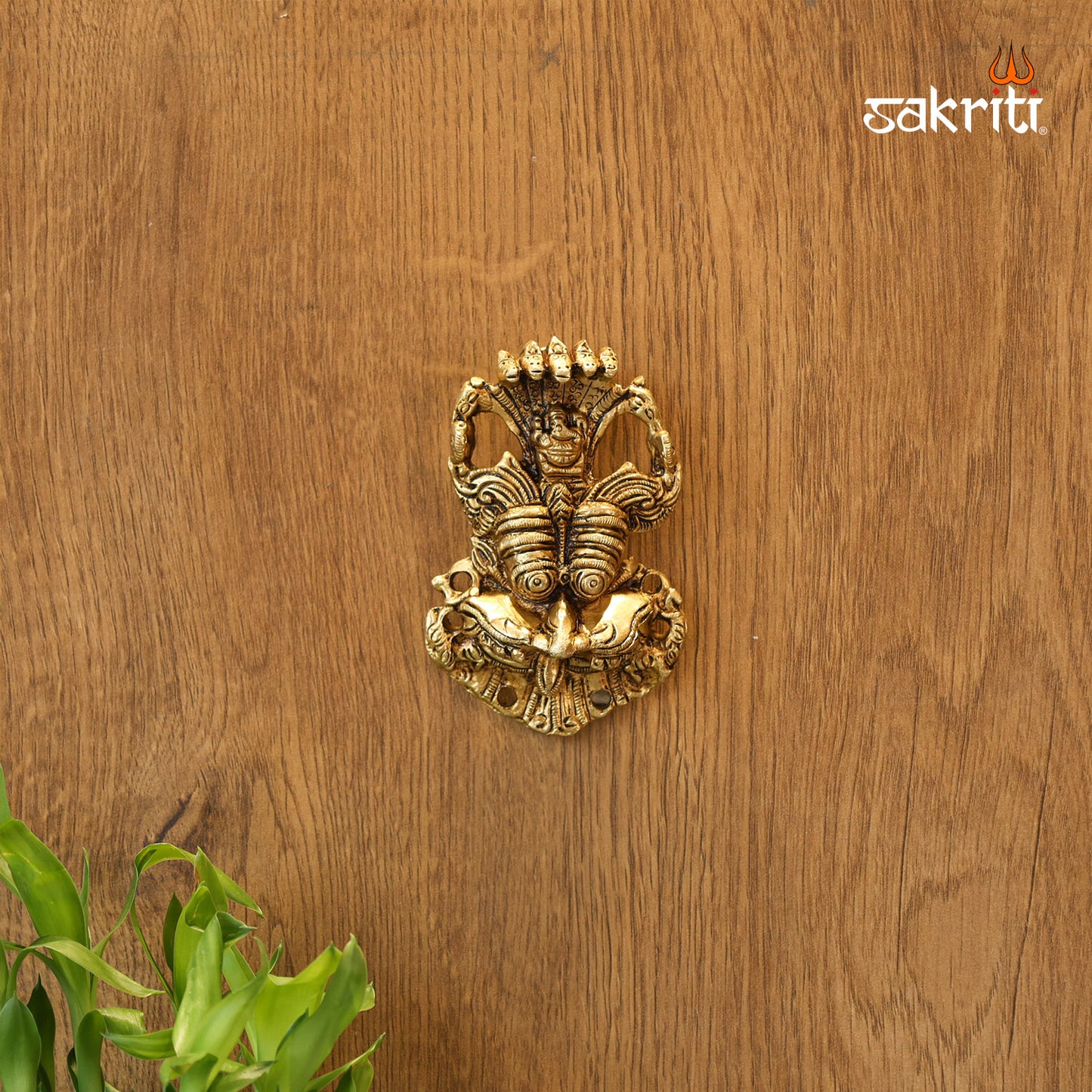 Brass Yali Wall Mounted – 3.8 Inch Mythical Lion Wall Hanging for Entrance Protection