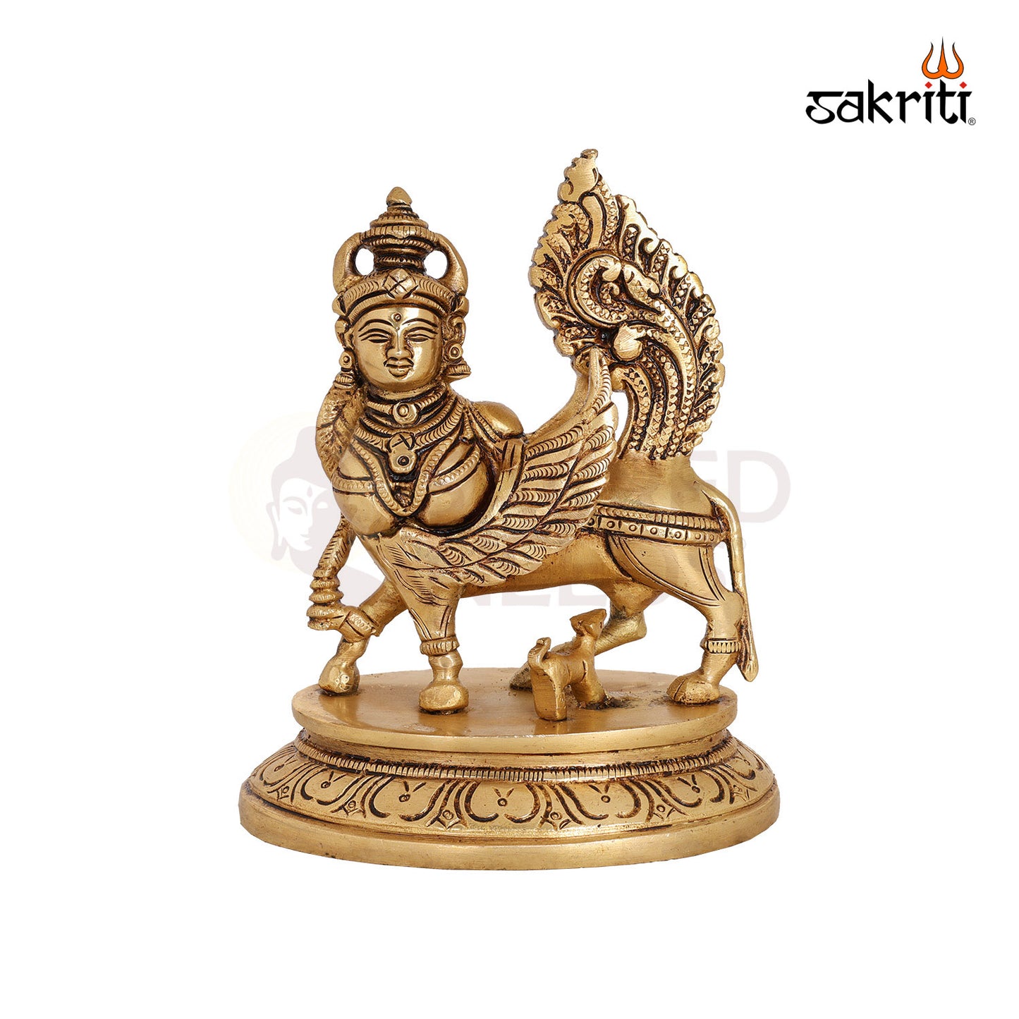 Brass Kamadhenu – 6.2 Inch Cow with Calf Idol for Abundance and Devotion