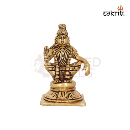 Brass Ayyapa – 4.9 Inch Lord Ayyappan Idol for Devotional Use