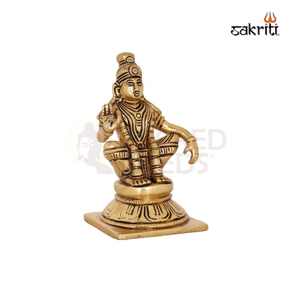 Brass Ayyapa – 4.9 Inch Lord Ayyappan Idol for Devotional Use