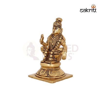 Brass Ayyapa – 4.9 Inch Lord Ayyappan Idol for Devotional Use