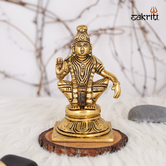 Pure Brass,Ayyappa,Ayyappan,Statue,Temple,Pooja Room,Home Decor,Gift.