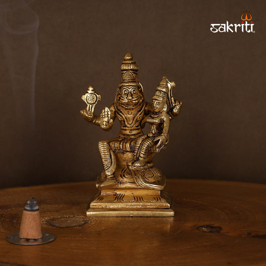 Pure Brass,Narasimhar With Lakshmi,Narasimhar,Lakshmi,Temple,Pooja Room,Home Decor,Gift.